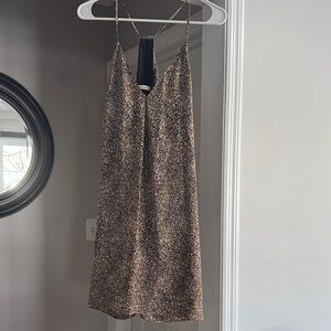 Alice + Olivia Leopard Print Backless Dress